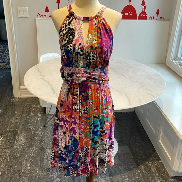 NWOT CHEQUER GEOMETRIC TILE TANK DRESS . 8 - Picture 1 of 6